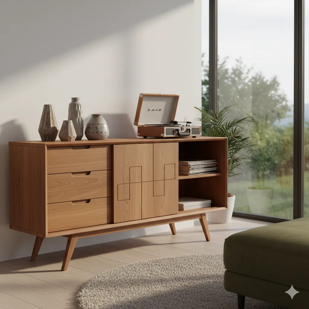 Mid-Century Credenza Cabinet